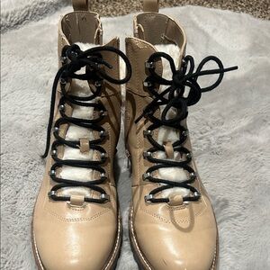 Women's Tan Lace-Up Boots